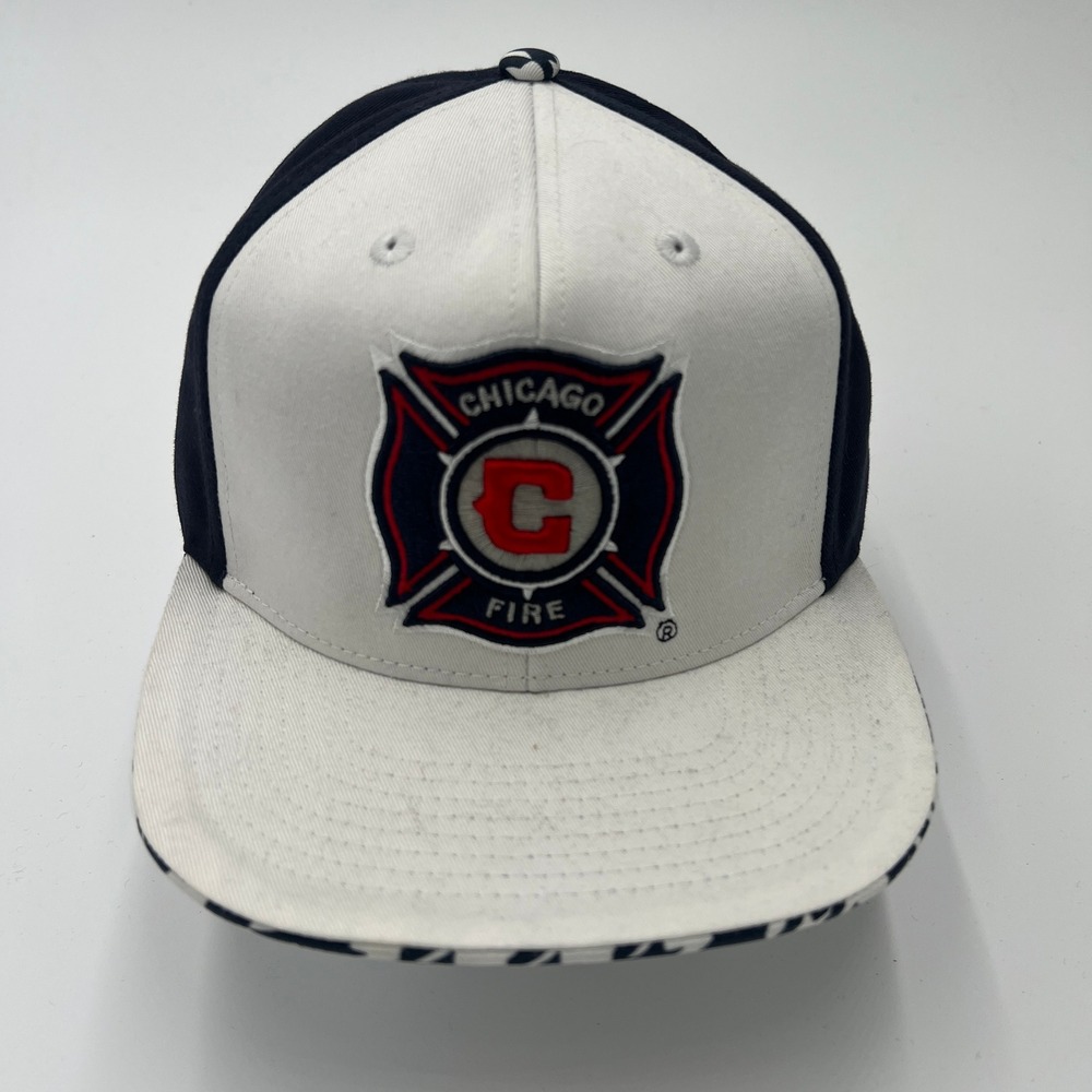 Chicago Fire Department MLS Snapback Baseball Cap White Navy‎ OSFA